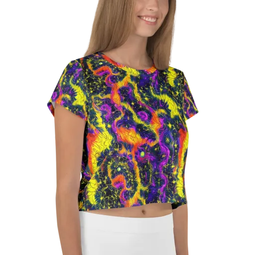 Nightfire Mosaic on a Crop Tee