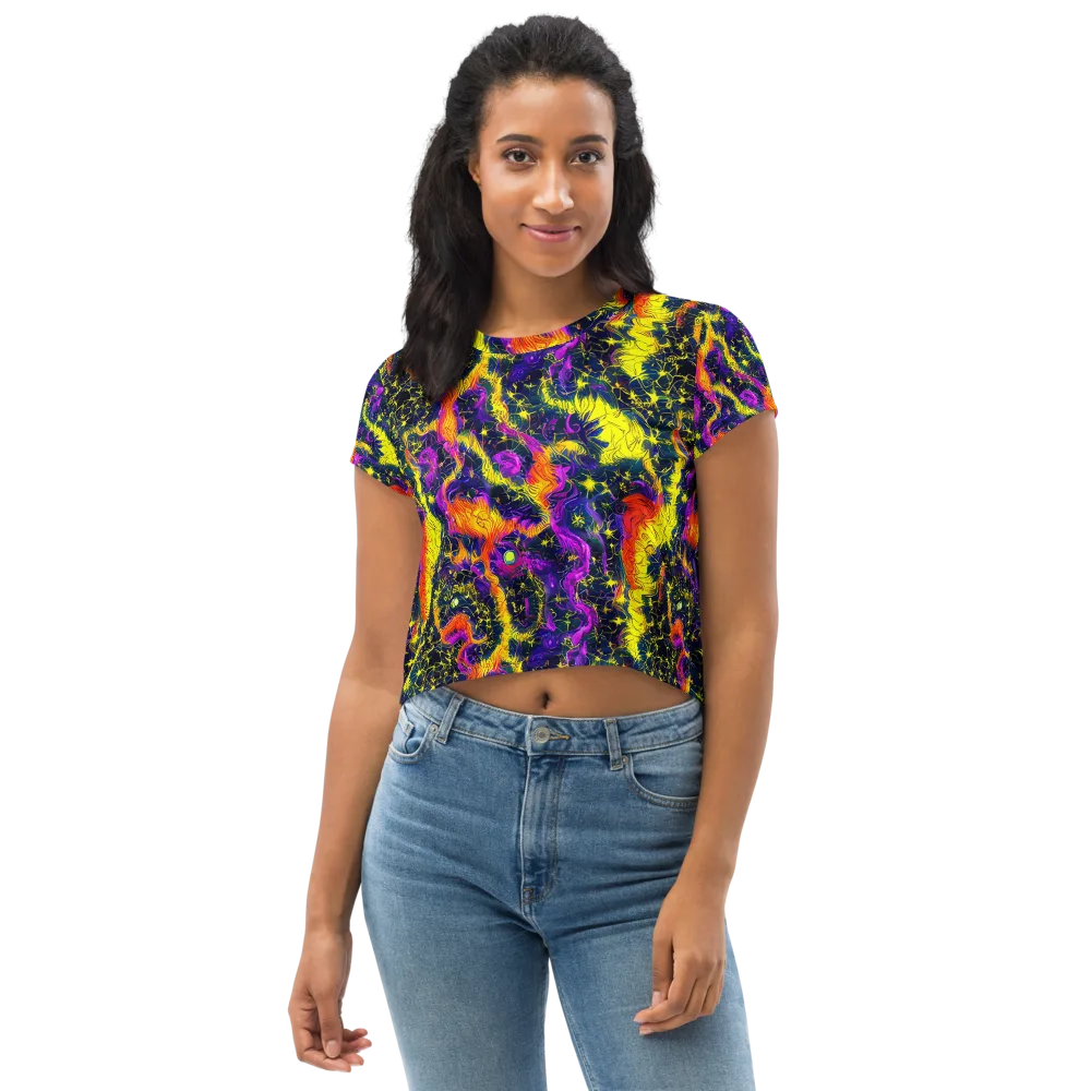 Nightfire Mosaic on Crop Tee — Front