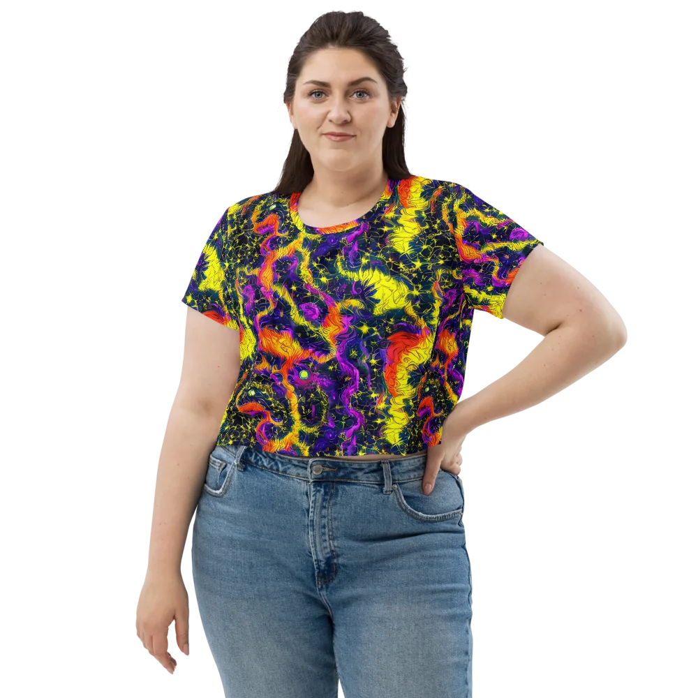 Nightfire Mosaic on Crop Tee — Front