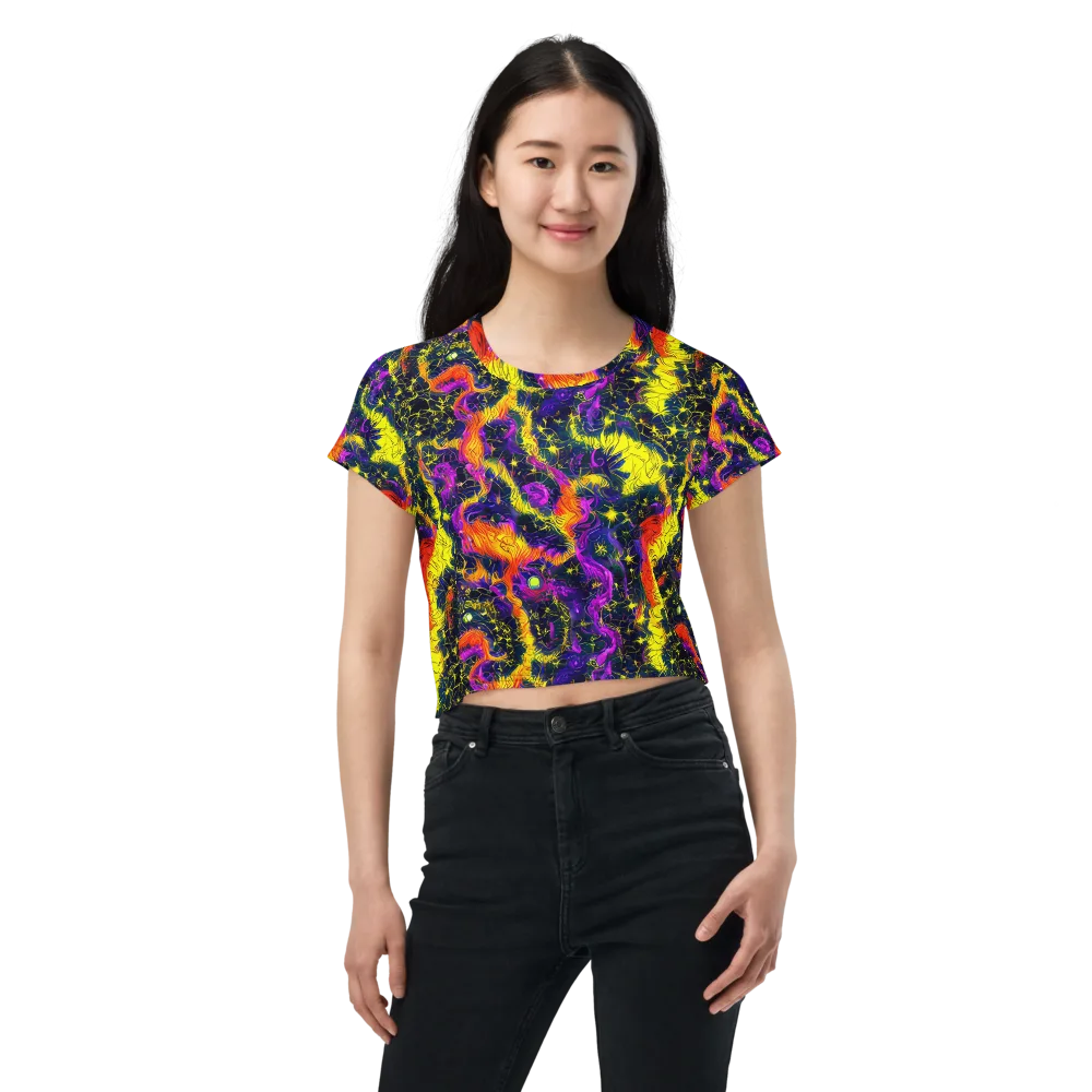Nightfire Mosaic on Crop Tee — Front