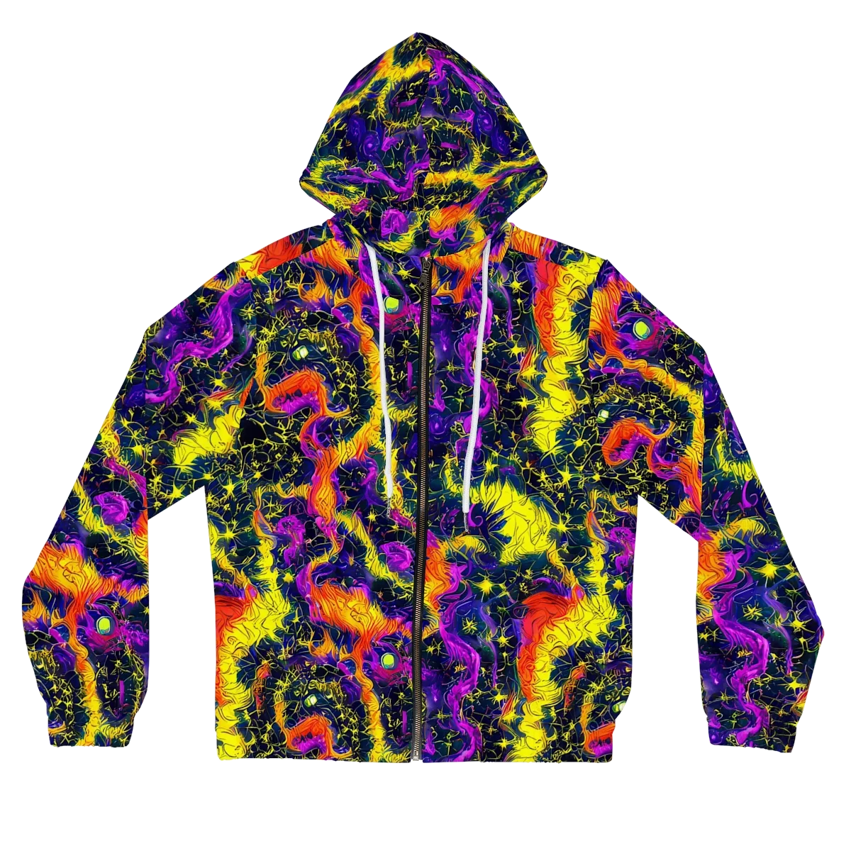 Nightfire Mosaic on Women's Full-Zip Hoodie — Front
