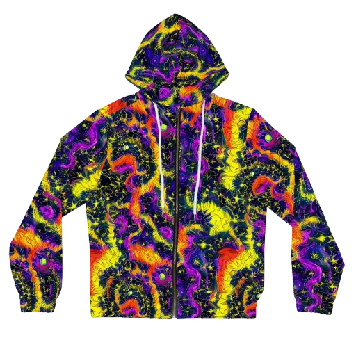 Nightfire Mosaic on a Women's Full-Zip Hoodie