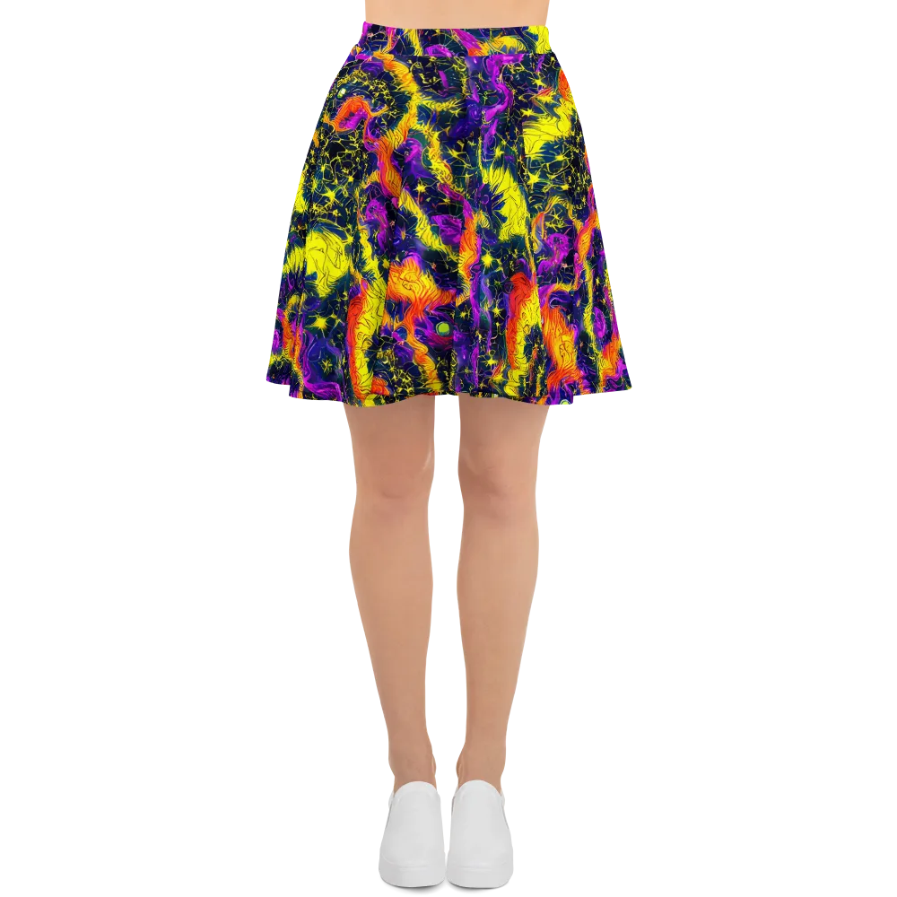 Nightfire Mosaic on Skater Skirt — Front