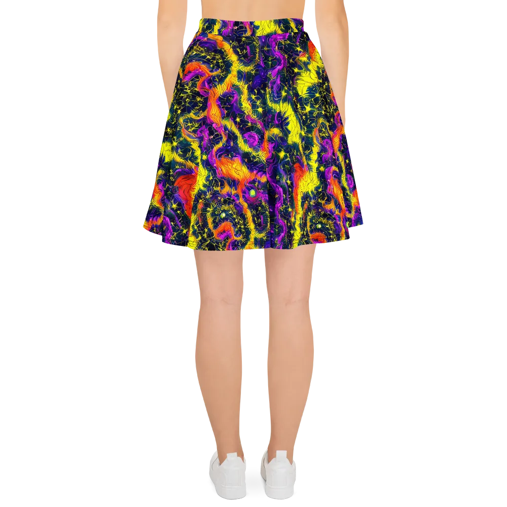 Nightfire Mosaic on Skater Skirt — Back