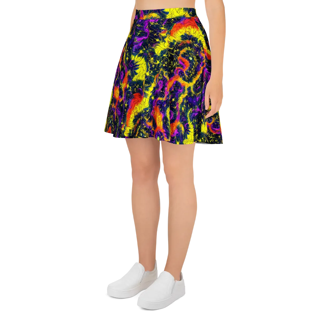 Nightfire Mosaic on Skater Skirt — Left