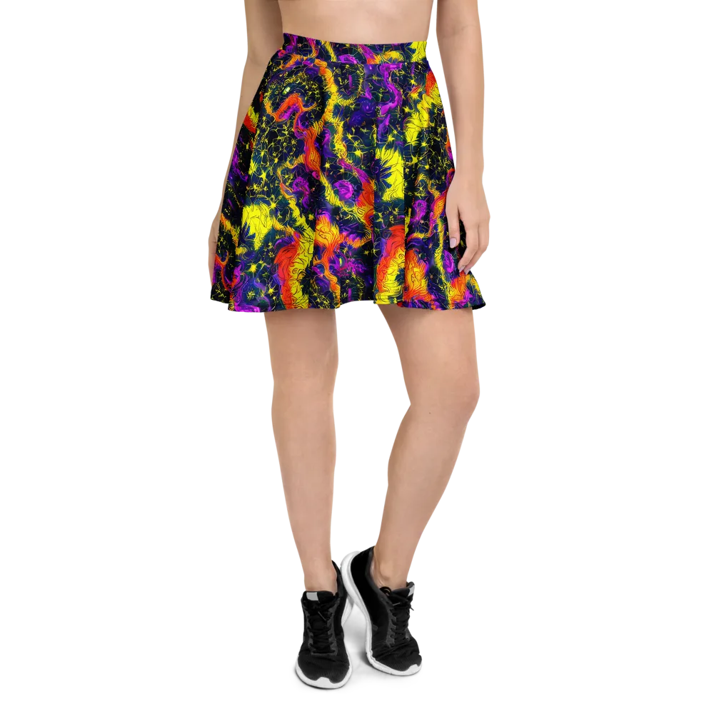 Nightfire Mosaic on Skater Skirt — Front