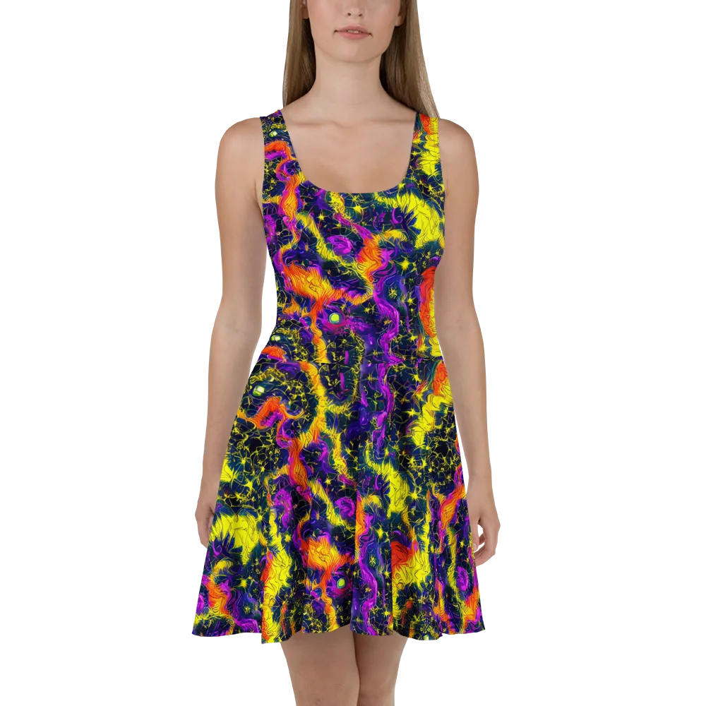Nightfire Mosaic on Skater Dress — Front