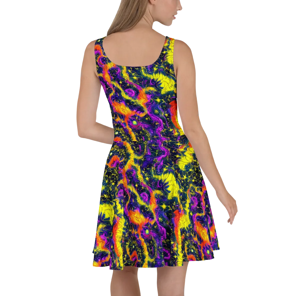Nightfire Mosaic on Skater Dress — Back