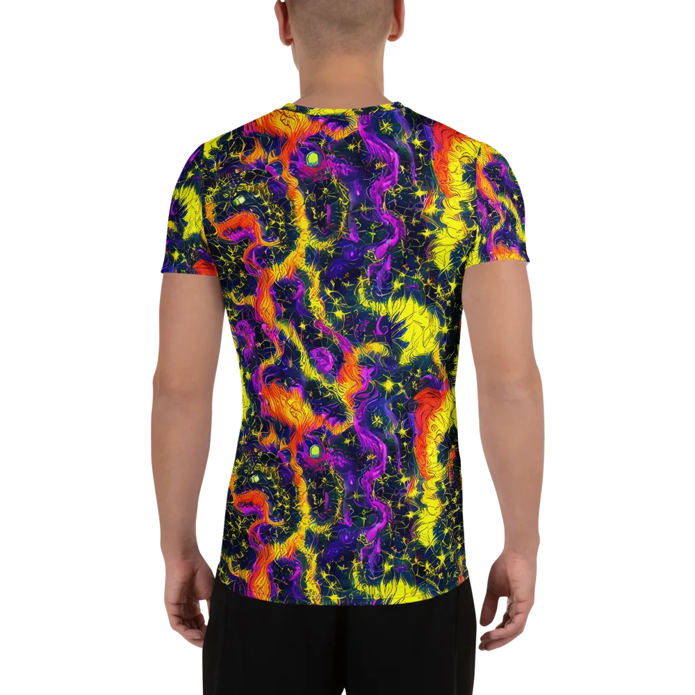 Nightfire Mosaic on Men's Athletic T-Shirt — Back