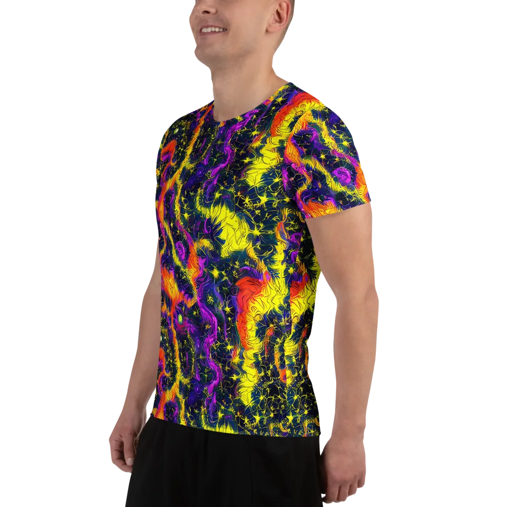 Nightfire Mosaic on Men's Athletic T-Shirt — Left