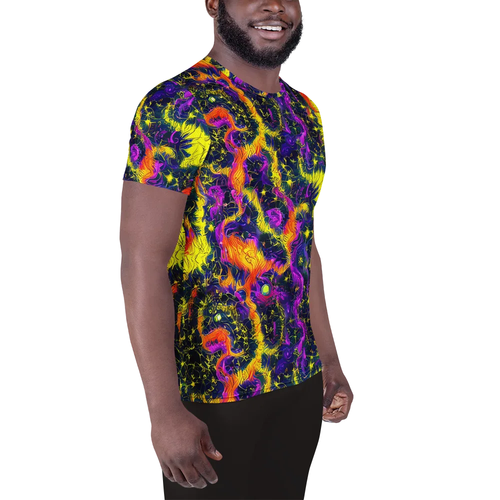 Nightfire Mosaic on Men's Athletic T-Shirt — Right