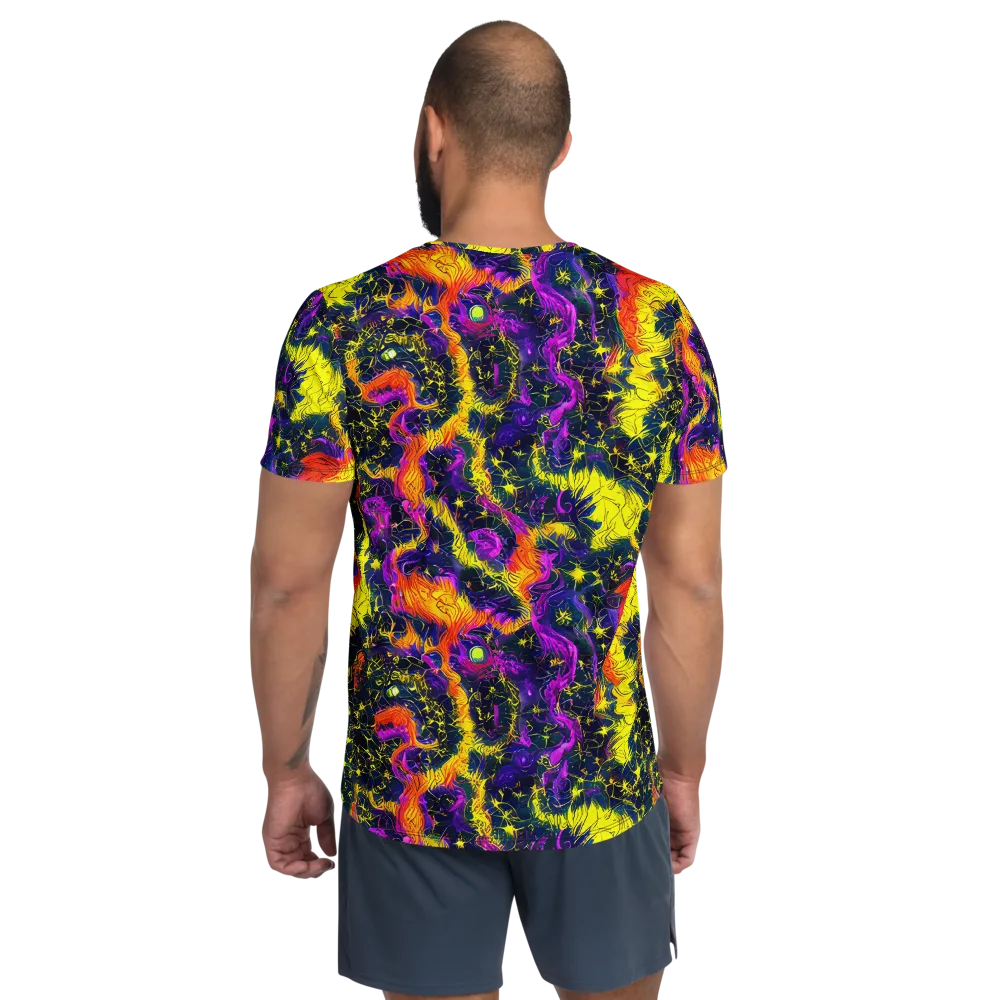 Nightfire Mosaic on Men's Athletic T-Shirt — Back