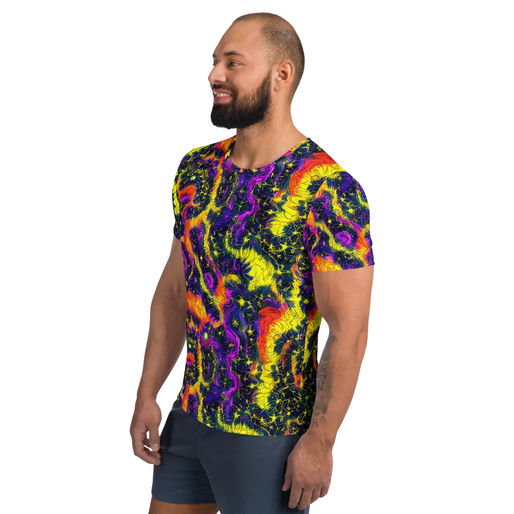 Nightfire Mosaic on Men's Athletic T-Shirt — Left