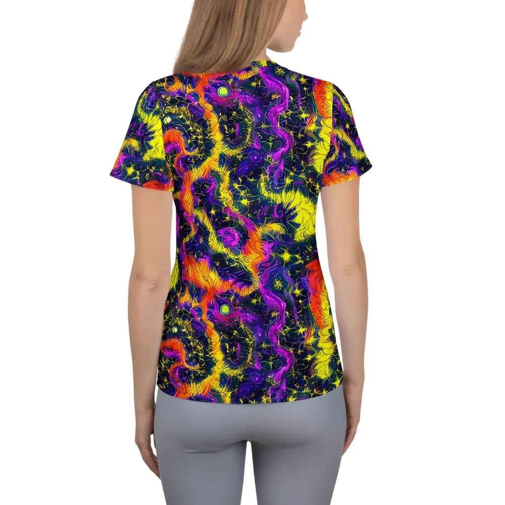 Nightfire Mosaic on Women's Athletic T-Shirt — Back
