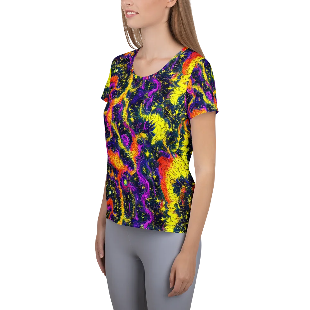 Nightfire Mosaic on Women's Athletic T-Shirt — Left