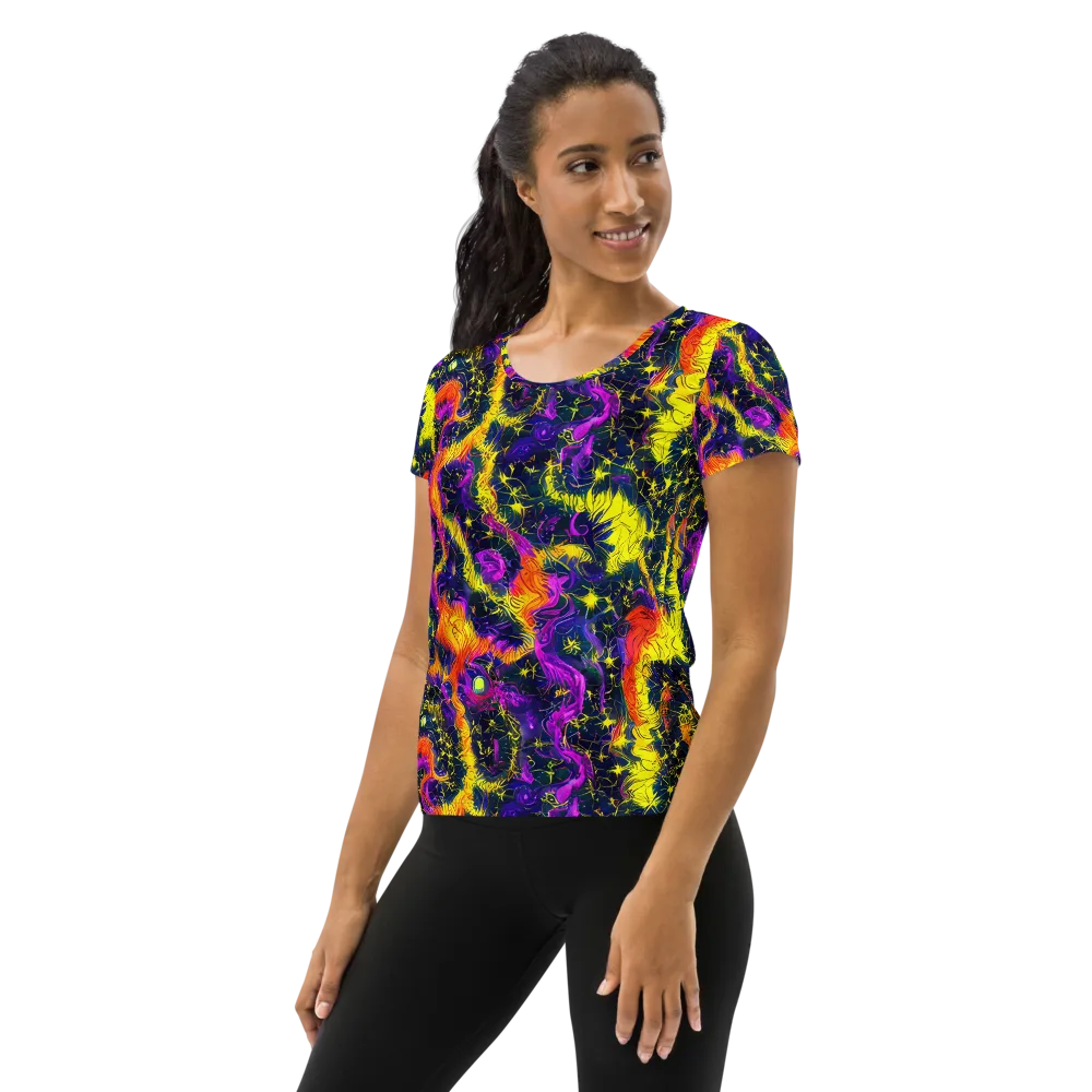 Nightfire Mosaic on Women's Athletic T-Shirt — Left