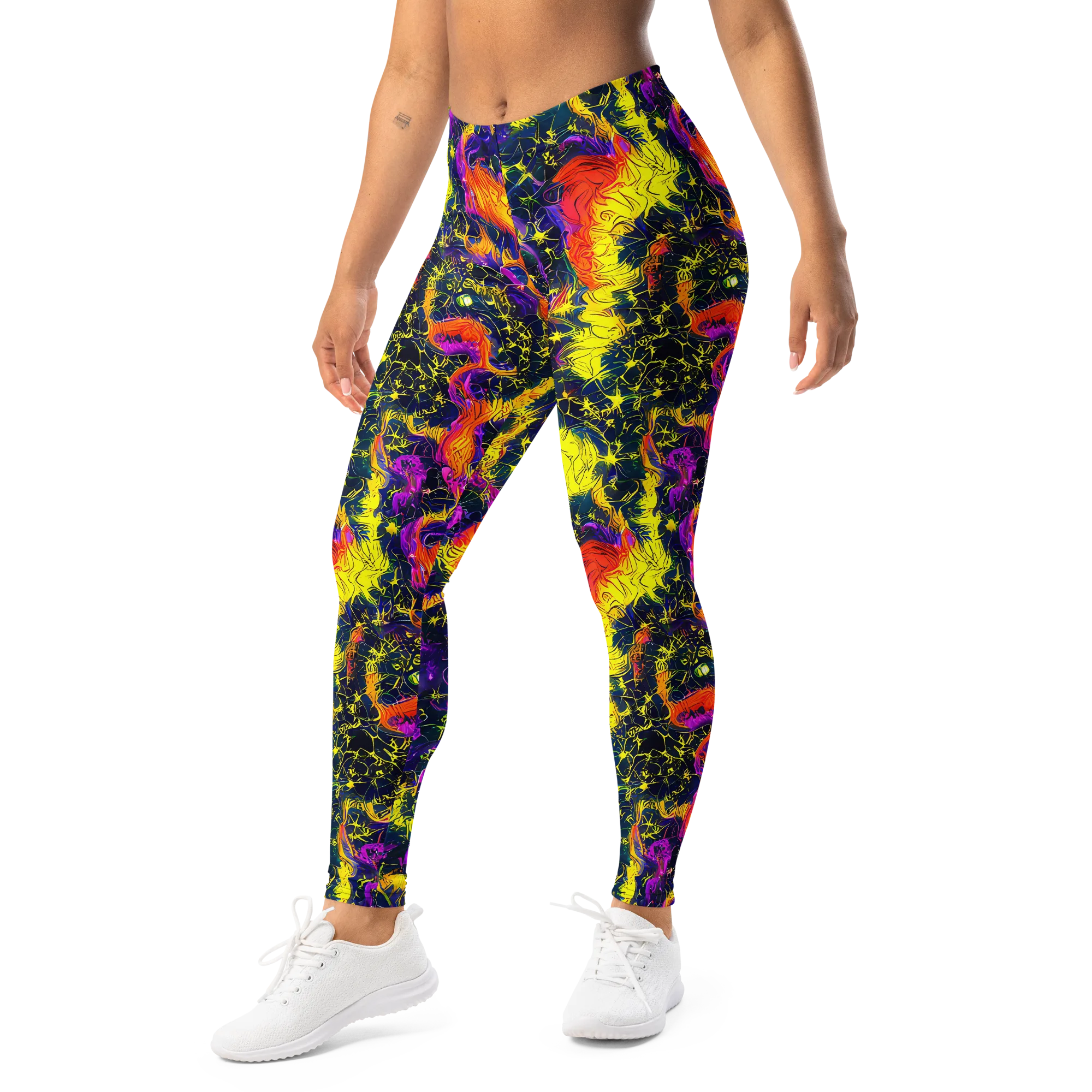 Nightfire Mosaic on Leggings — Left Front