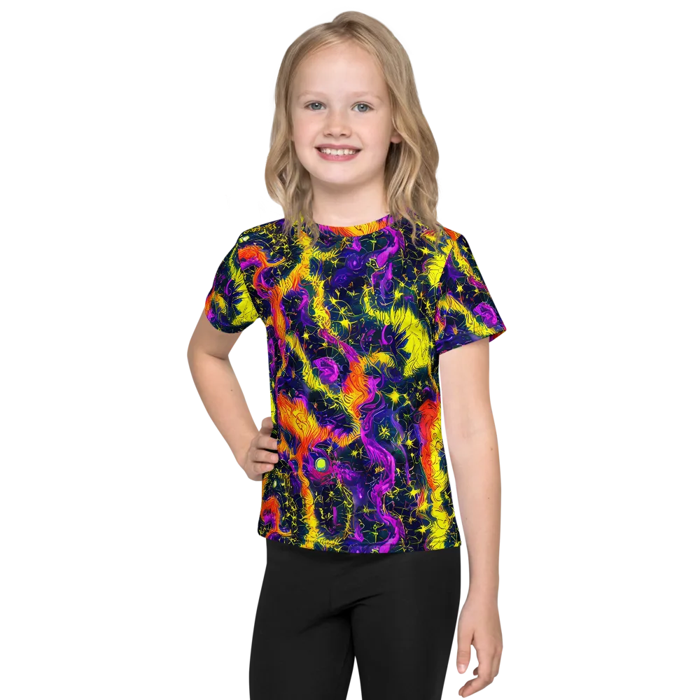 Nightfire Mosaic on Kids Crew Neck T-Shirt — Front