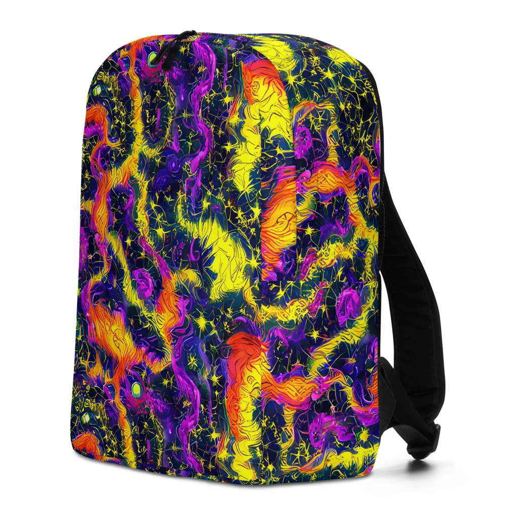 Nightfire Mosaic on Minimalist Backpack — Left