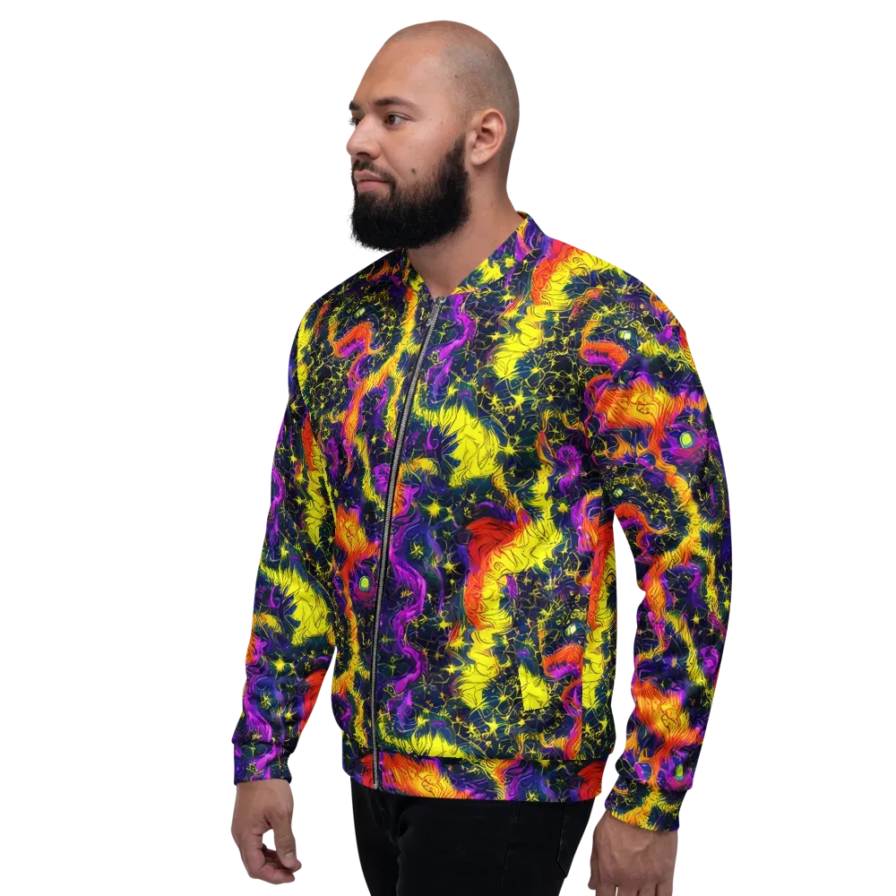 Nightfire Mosaic on Bomber Jacket — Left