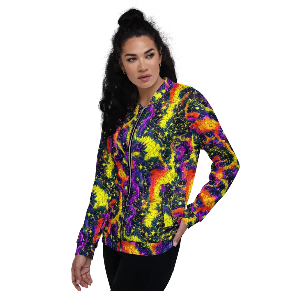 Nightfire Mosaic on Bomber Jacket — Left