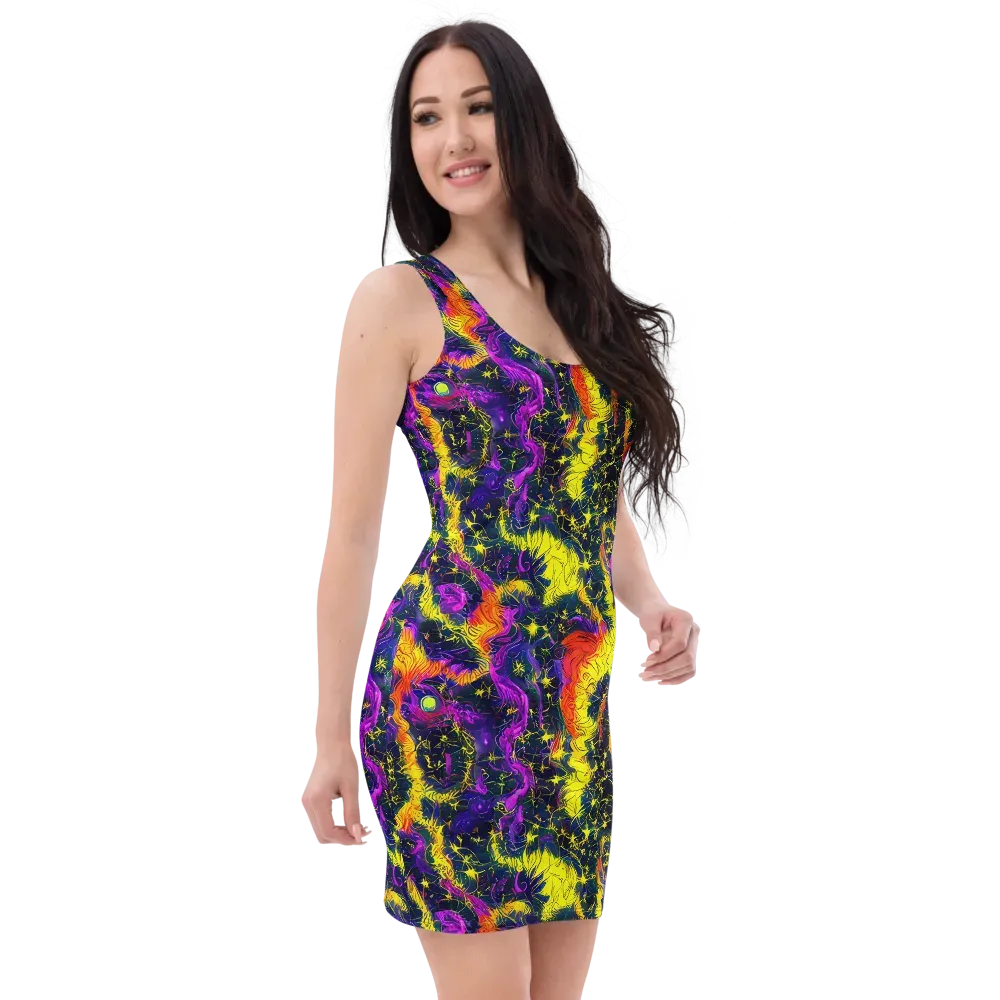 Nightfire Mosaic on Bodycon Dress — Right Front