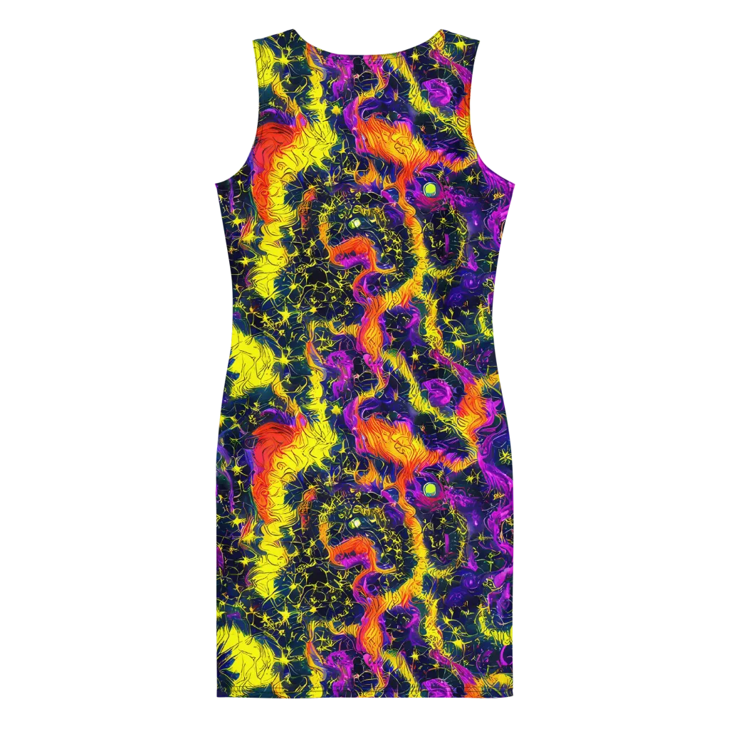 Nightfire Mosaic on Bodycon Dress — Back