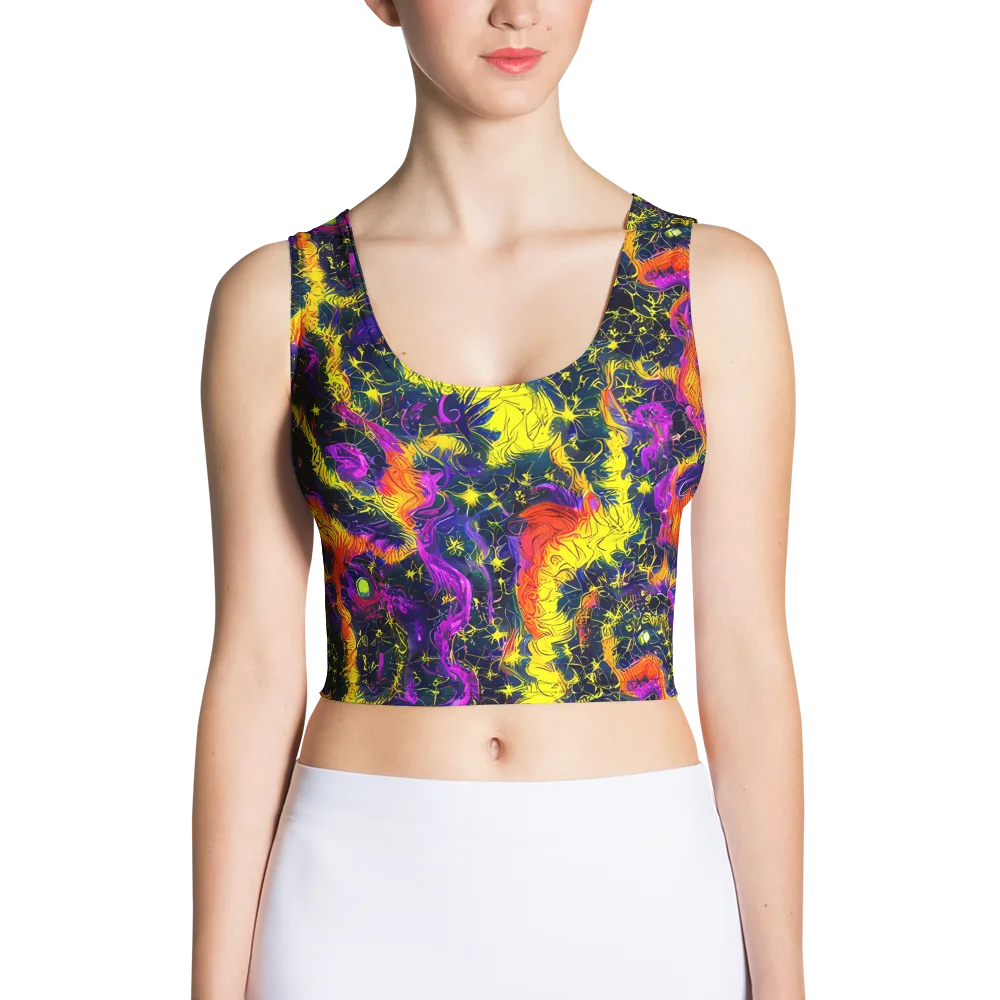 Nightfire Mosaic on Crop Top — Front