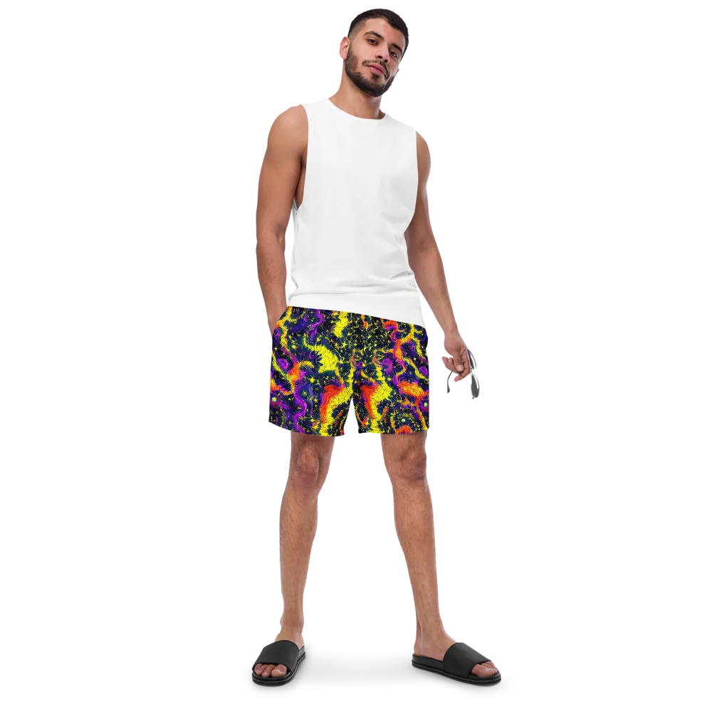 Nightfire Mosaic on Swim Trunks — Front