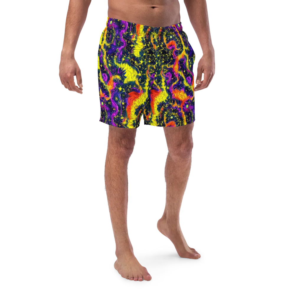 Nightfire Mosaic on Swim Trunks — Front