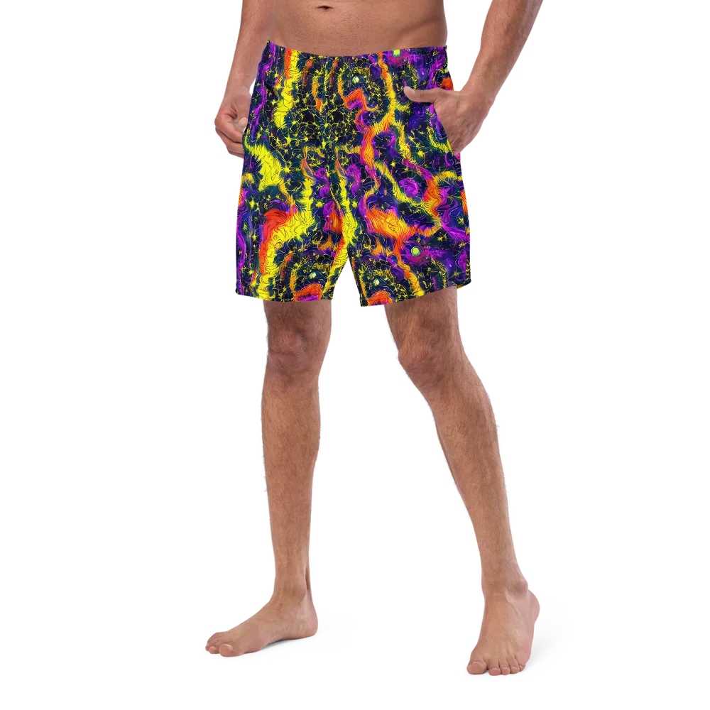 Nightfire Mosaic on Swim Trunks — Left Front