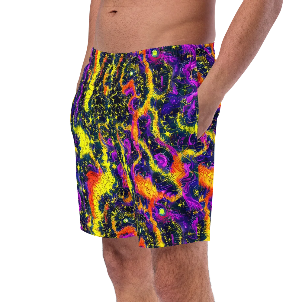 Nightfire Mosaic on Swim Trunks — Left Front