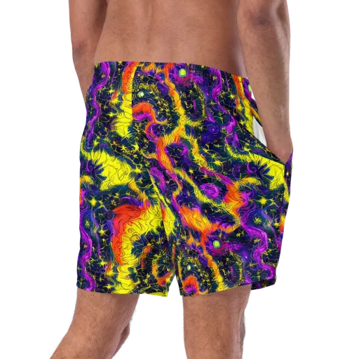 Nightfire Mosaic on a Swim Trunks