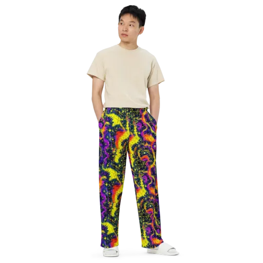 Nightfire Mosaic on a Wide-Leg Pants