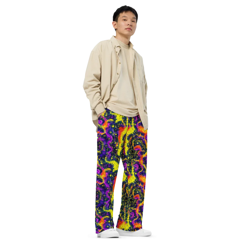 Nightfire Mosaic on Wide-Leg Pants — Right Front