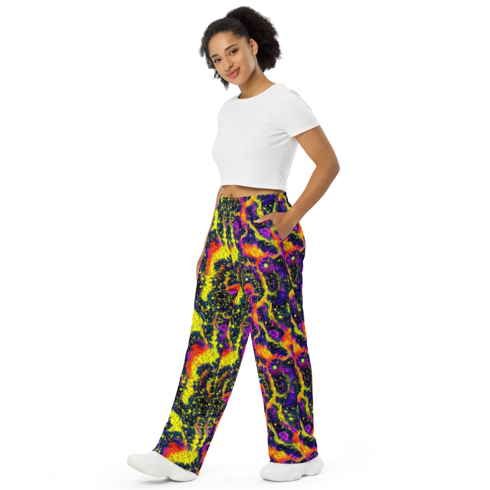 Nightfire Mosaic on Wide-Leg Pants — Left Front