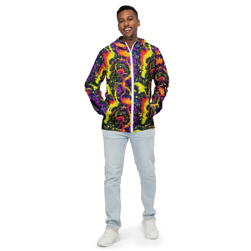 Nightfire Mosaic on Men's Windbreaker — Front
