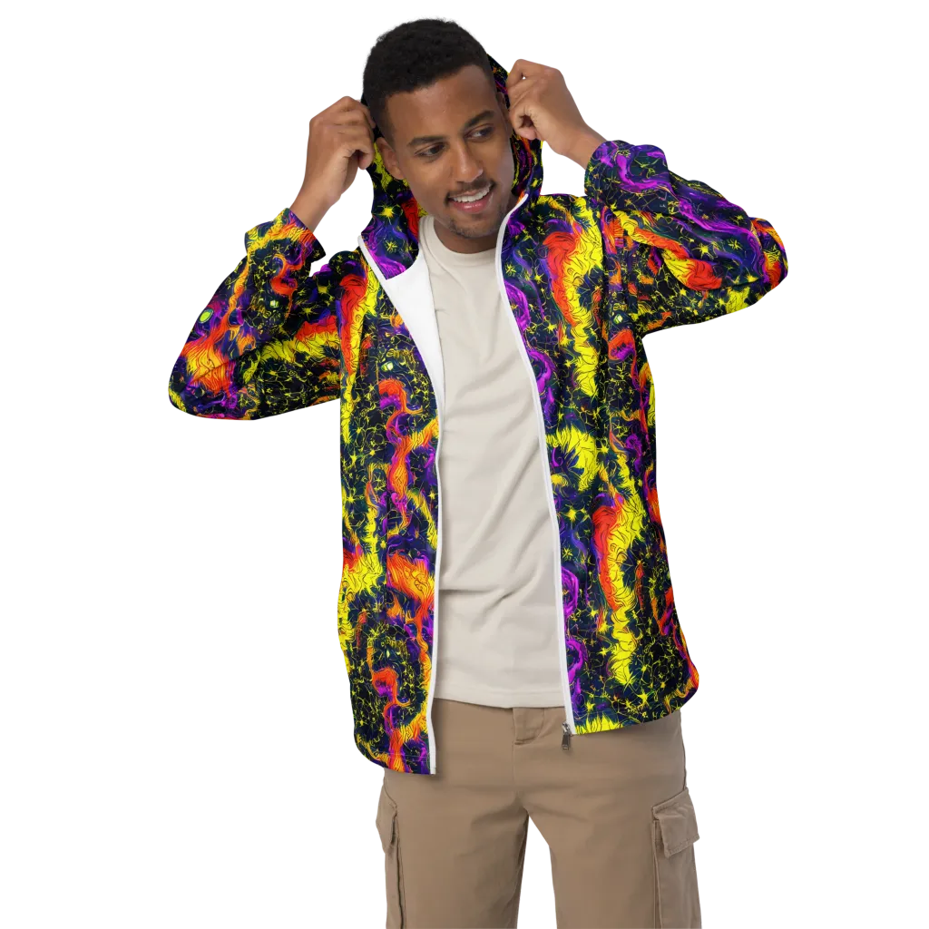 Nightfire Mosaic on Men's Windbreaker — Front