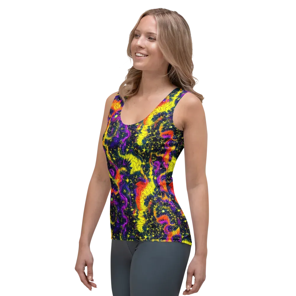 Nightfire Mosaic on Women's Tank Top — Left Front