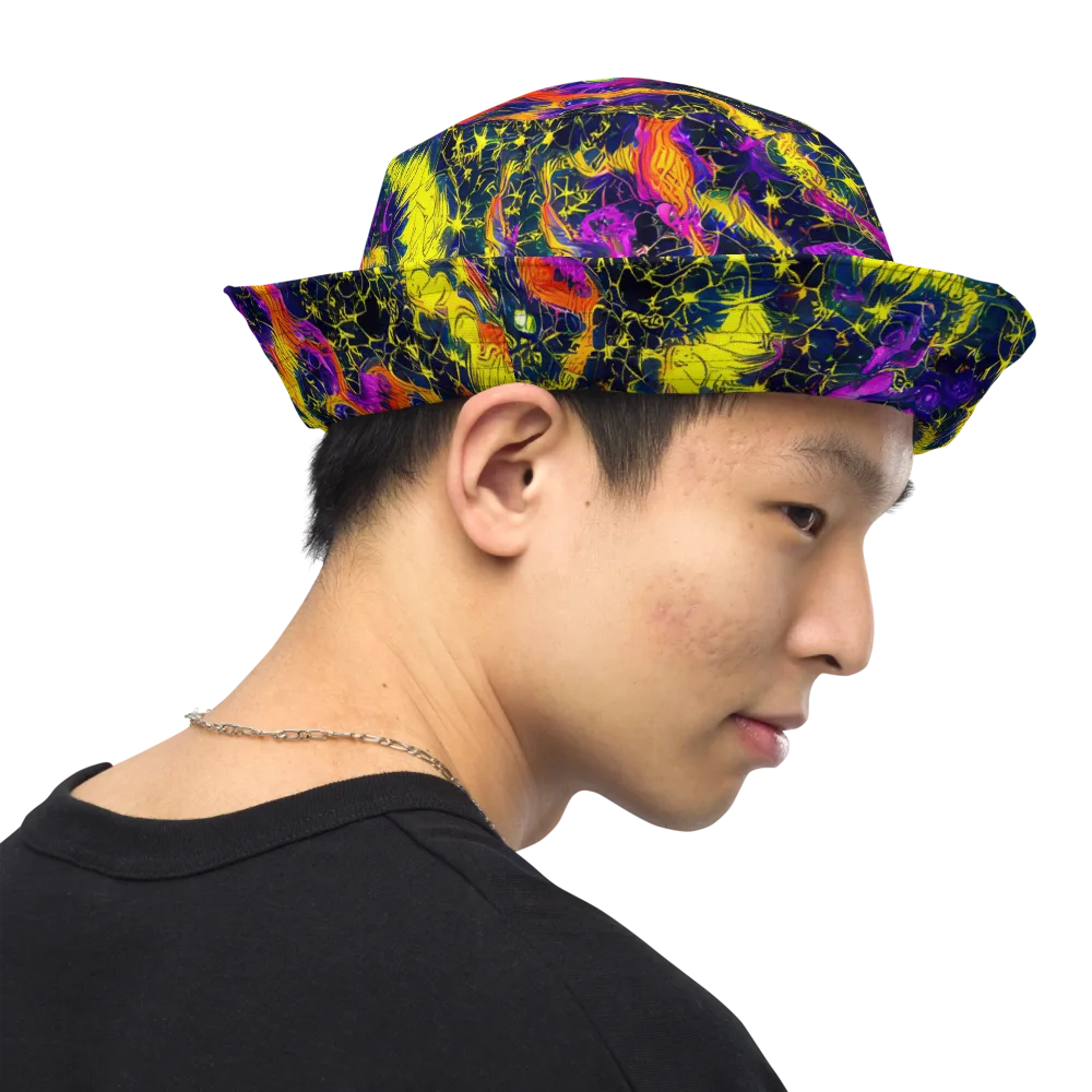 Nightfire Mosaic on Reversible Bucket Hat — Right Outside