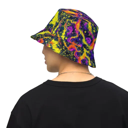 Nightfire Mosaic on a Reversible Bucket Hat