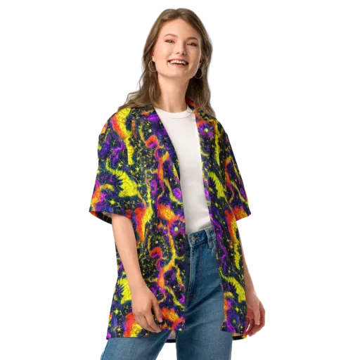 Nightfire Mosaic on a Button Shirt