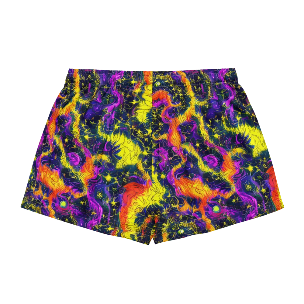 Nightfire Mosaic on Women's Pajama Shorts — Back