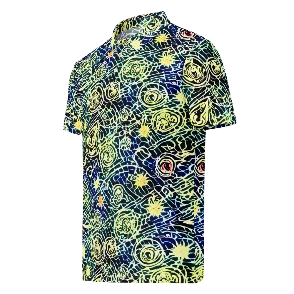 Midnight Watergarden on Men's Slim Fit Polo Shirt — Left Front
