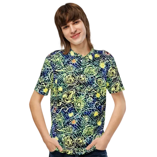 Midnight Watergarden on a Men's Slim Fit Polo Shirt