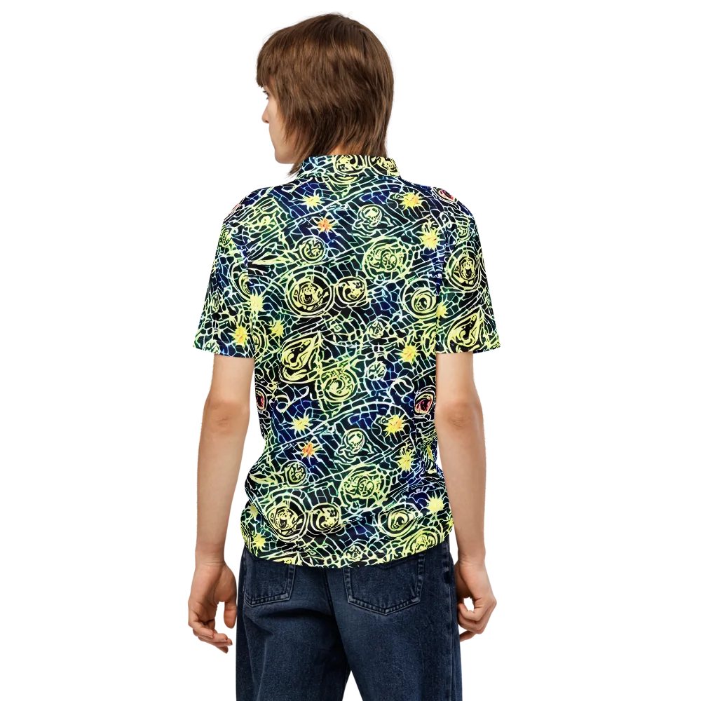 Midnight Watergarden on Men's Slim Fit Polo Shirt — Back