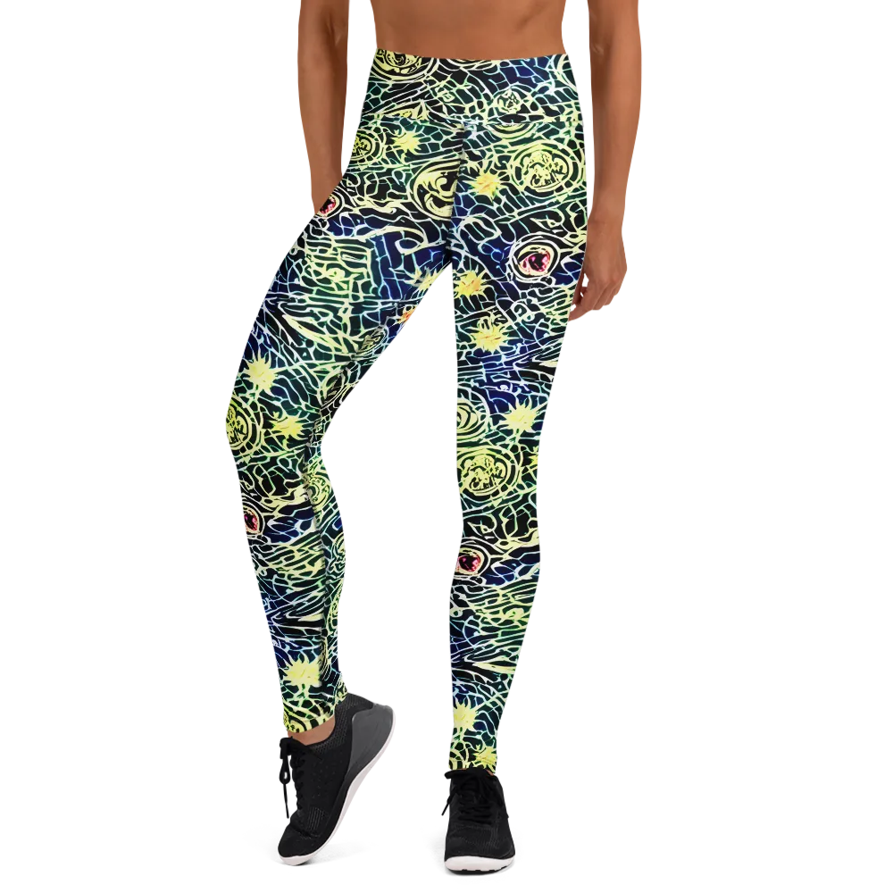 Midnight Watergarden on Yoga Leggings — Front