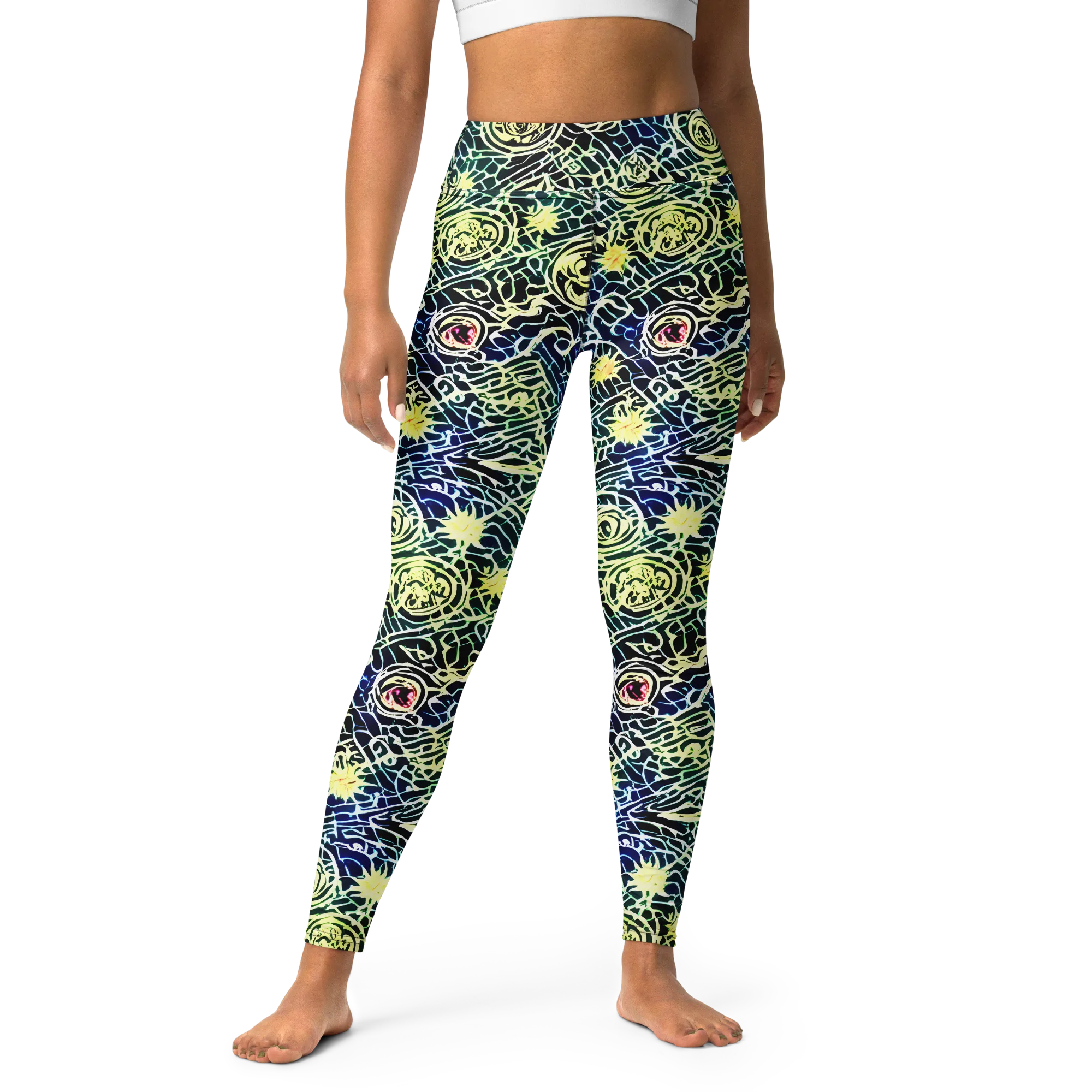 Midnight Watergarden on Yoga Leggings — Front