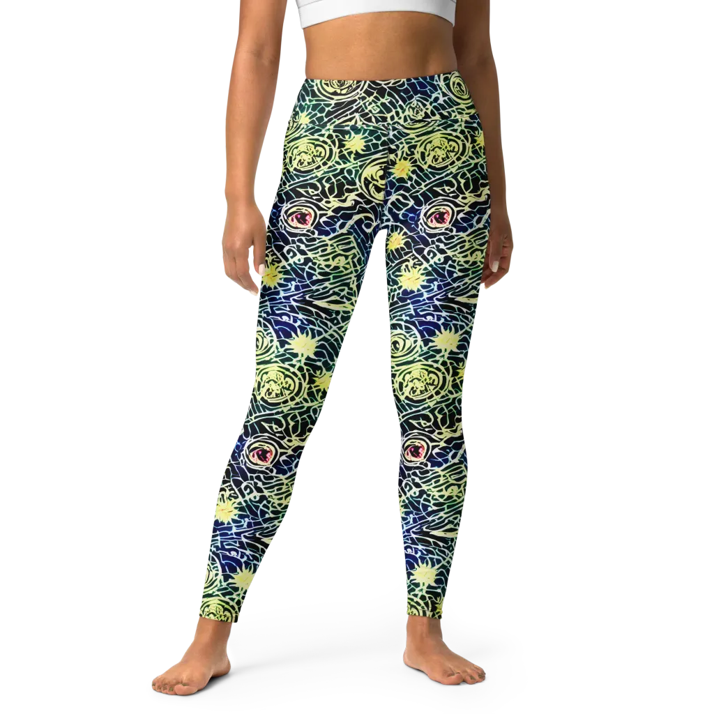 Midnight Watergarden on Yoga Leggings — Front
