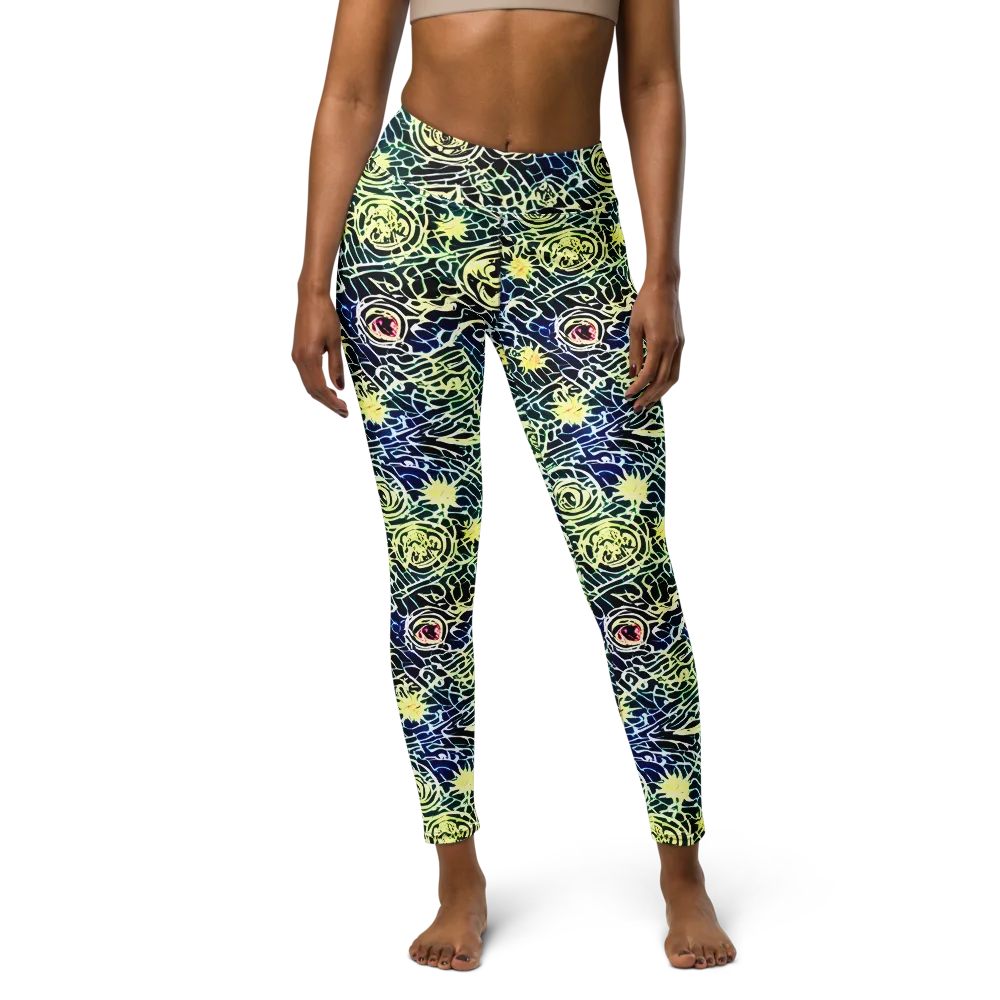 Midnight Watergarden on Yoga Leggings — Front